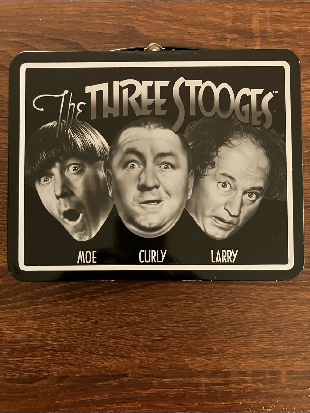 The Three Stooges Black Tin Lunchbox - Classic Comedy Collectible